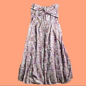 LUSANA strapless paisley maxi dress